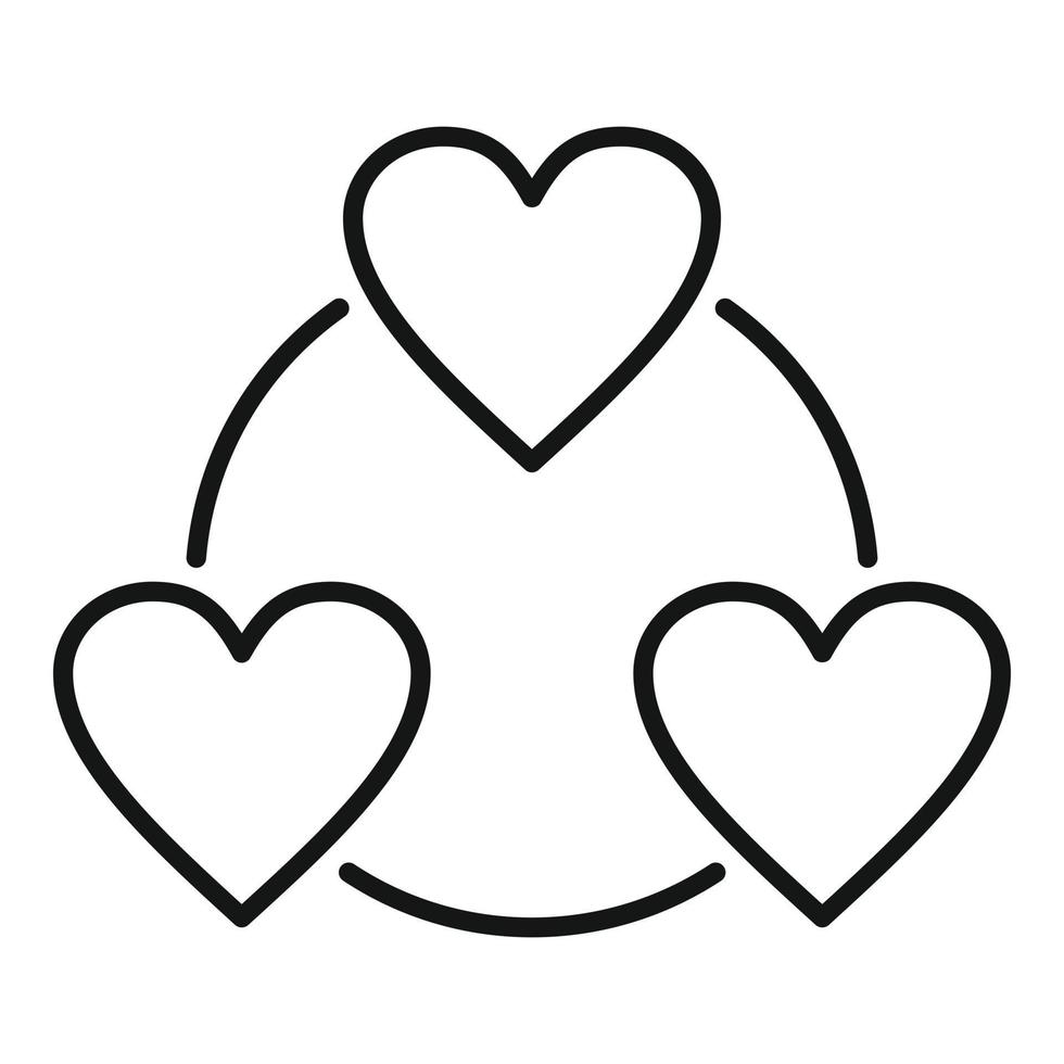 Love heart affection icon, outline style vector