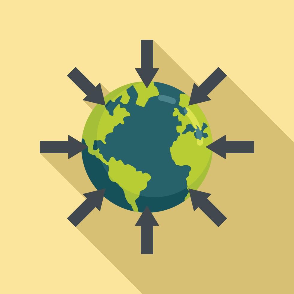 Earth gravity icon, flat style vector