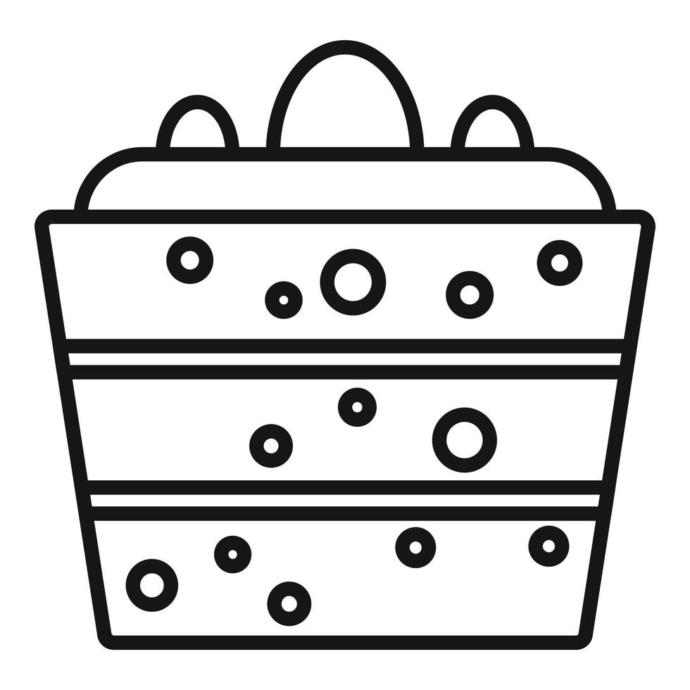 Fruit cake icon, outline style vector