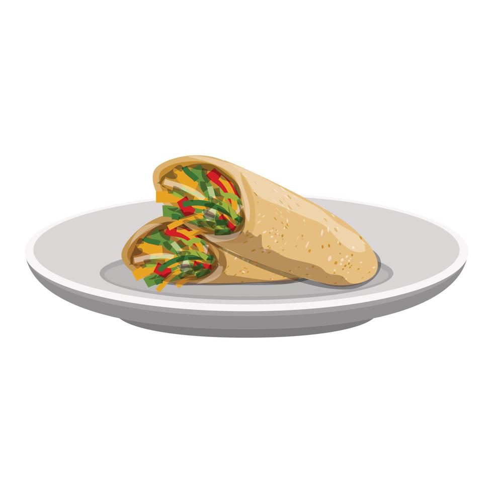 Shawarma icon, cartoon style vector