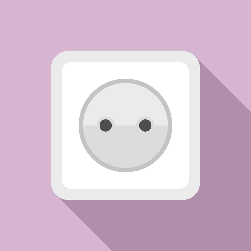 Cable power socket icon, flat style vector