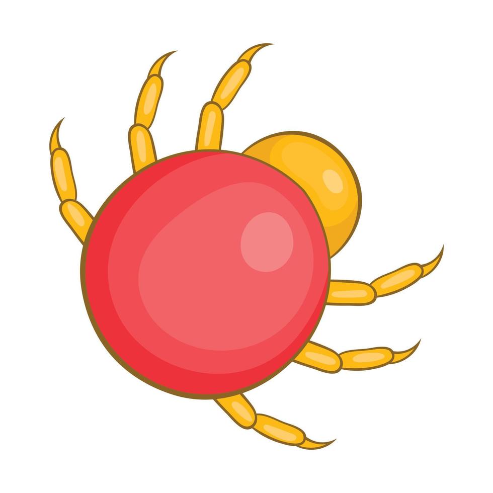 Mite parasite icon, cartoon style vector