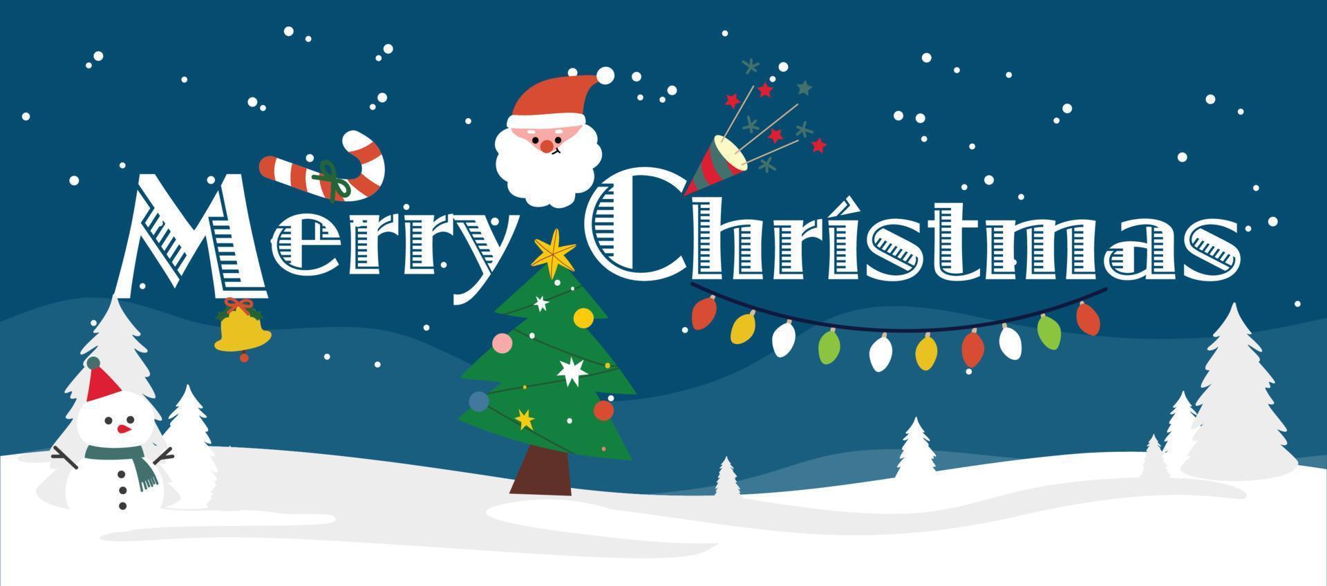 merry christmas banner vector illustration, icon christmas day.