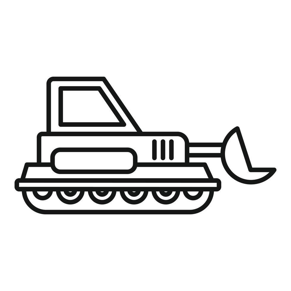 Hydraulic bulldozer icon, outline style vector