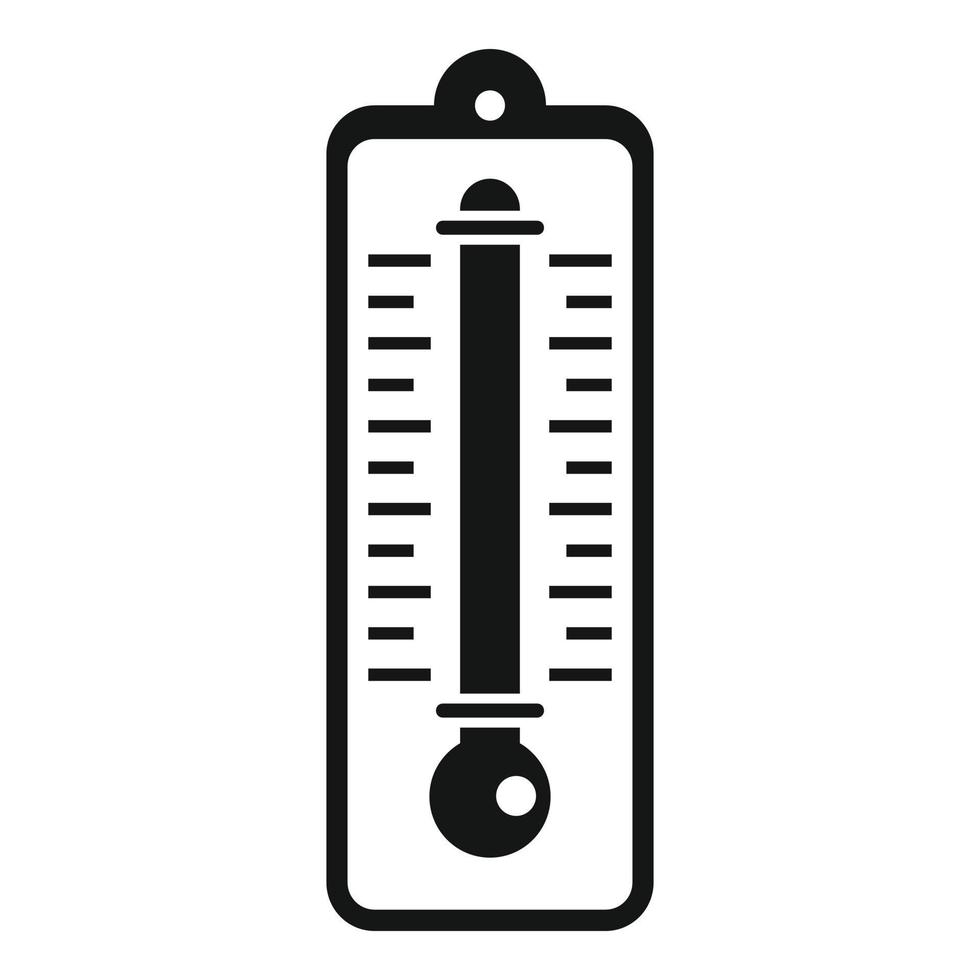 Sauna wood thermometer icon, simple style vector