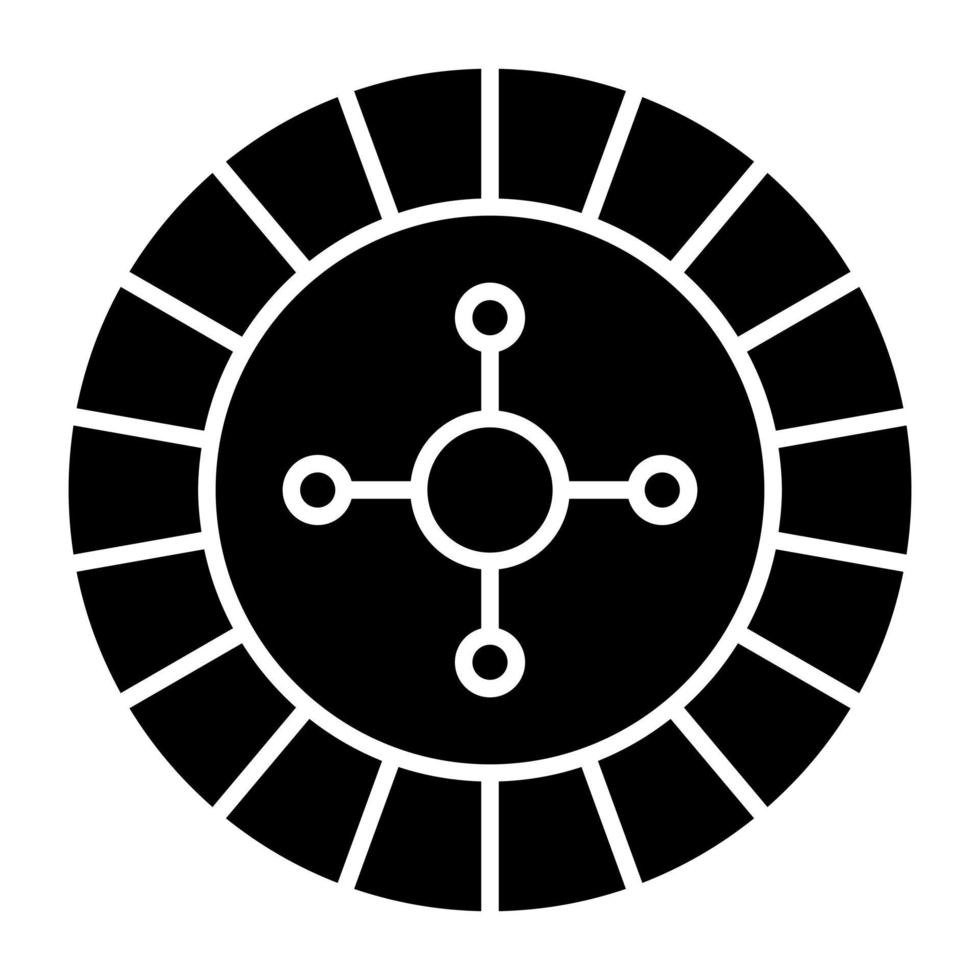 A glyph design icon of casino token vector