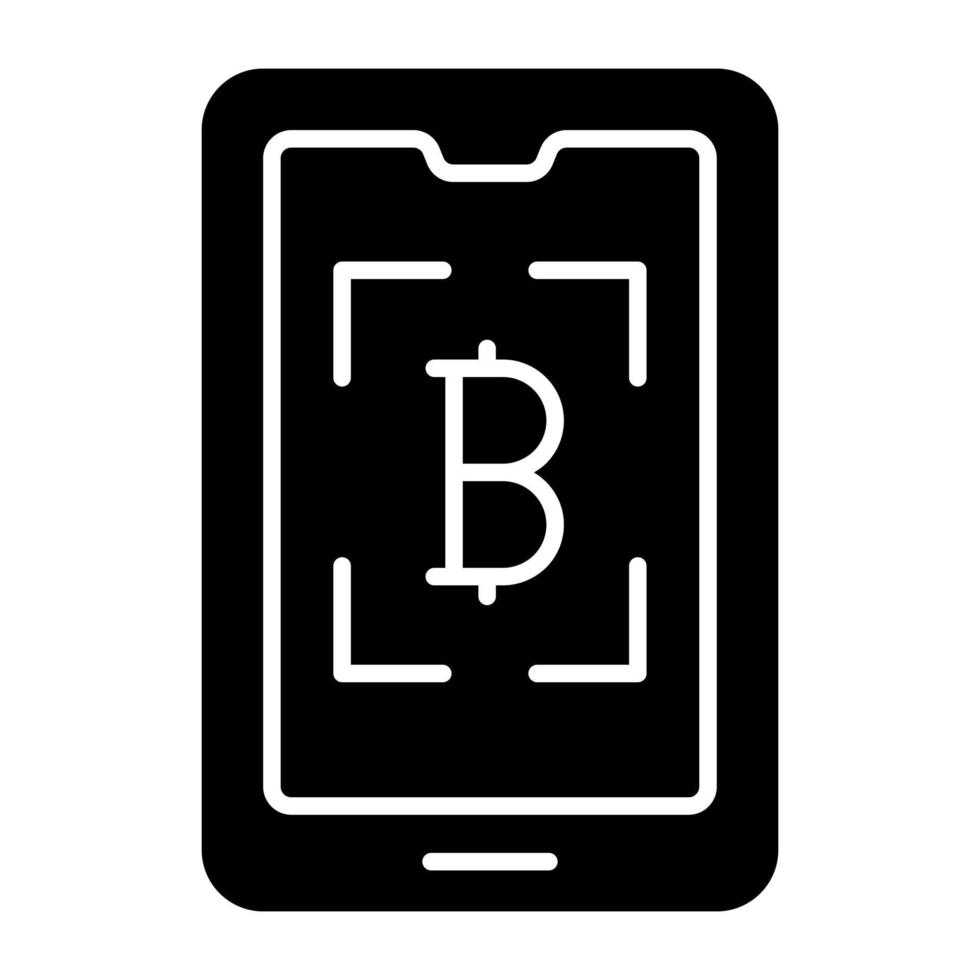 diseño vectorial de bitcoin móvil vector