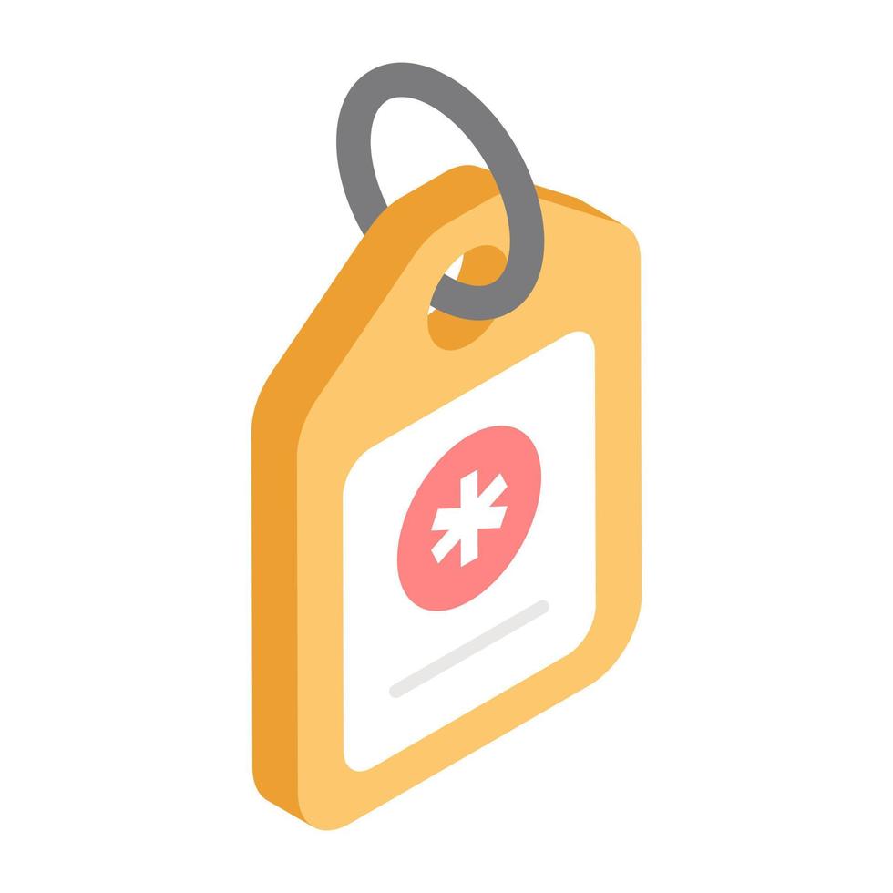 An icon design of medical tag vector