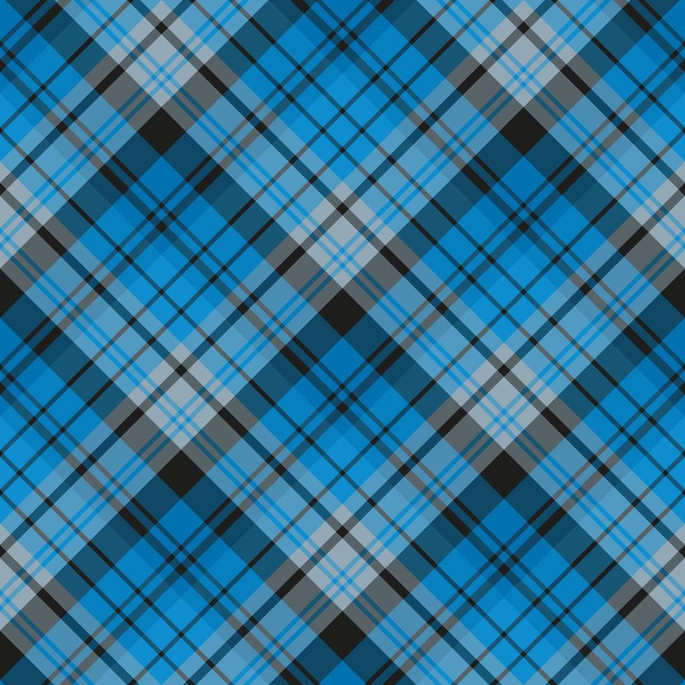 Seamless pattern in blue, black and gray colors for plaid, fabric, textile, clothes, tablecloth and other things. Vector image. 2