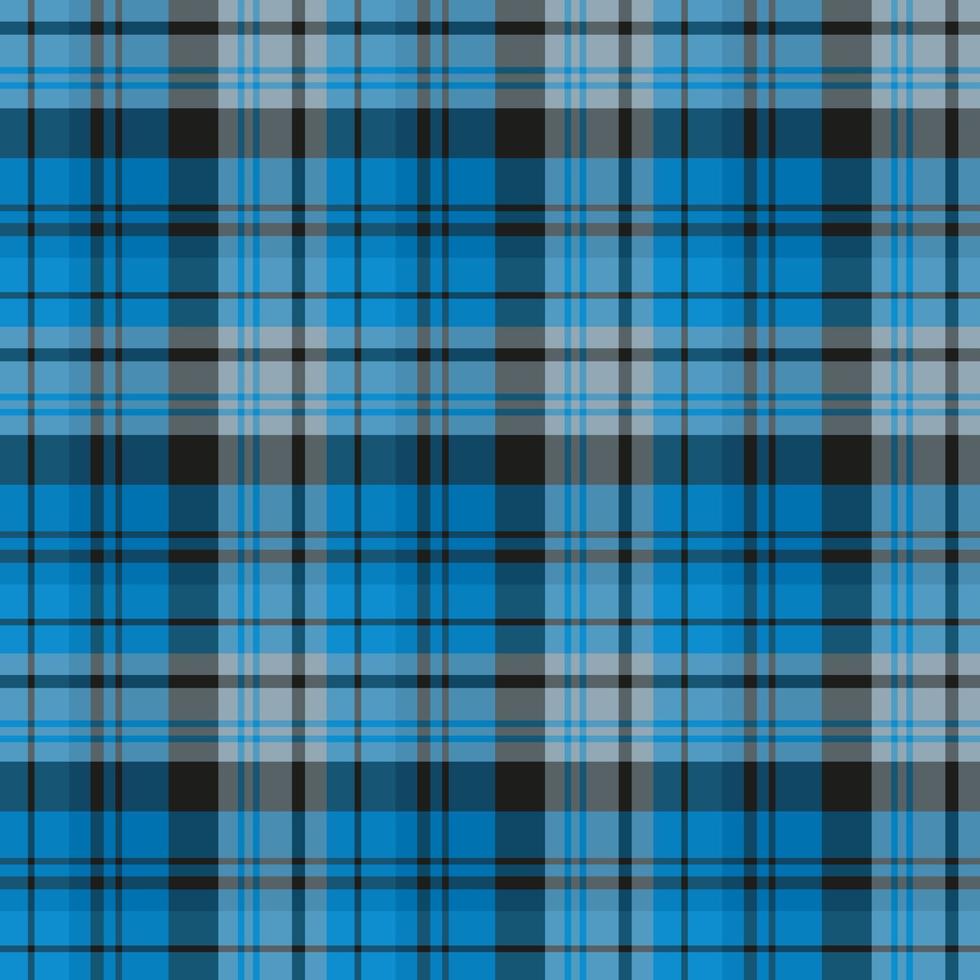 Seamless pattern in blue, black and gray colors for plaid, fabric, textile, clothes, tablecloth and other things. Vector image.