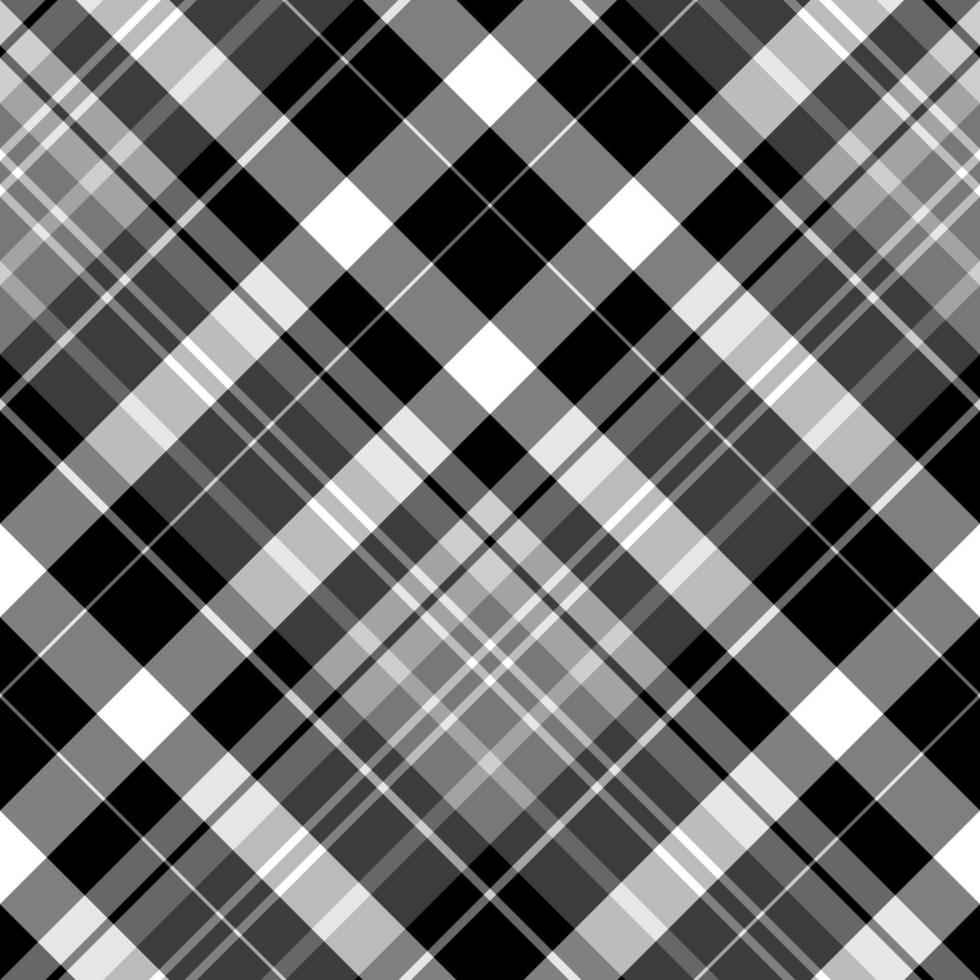 Seamless pattern in stylish black, white and gray colors for plaid, fabric, textile, clothes, tablecloth and other things. Vector image. 2