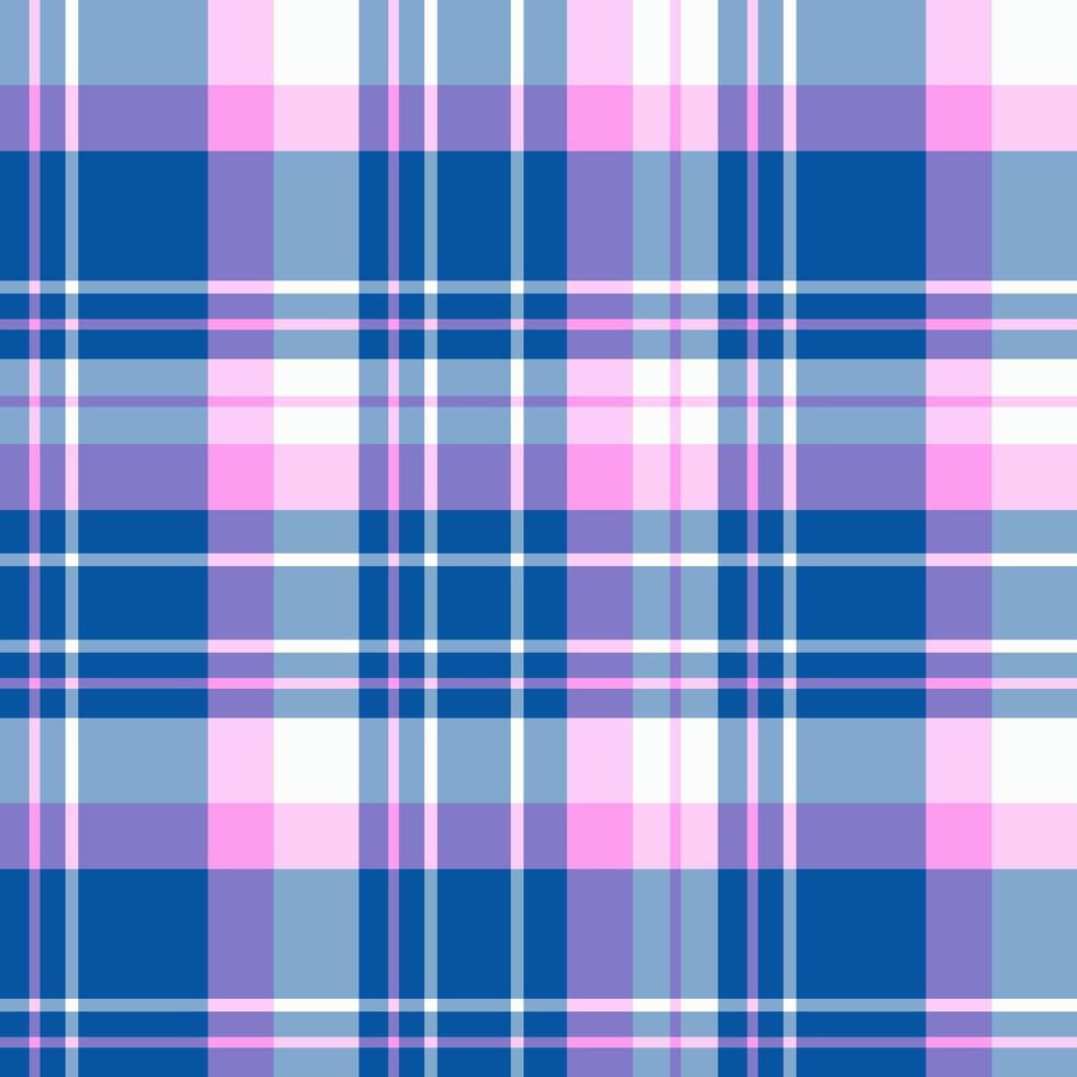 Seamless pattern in evening white, pink and blue colors for plaid, fabric, textile, clothes, tablecloth and other things. Vector image.