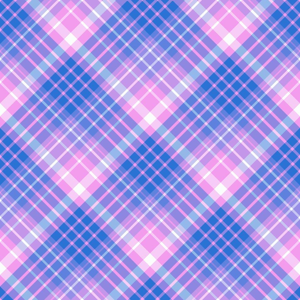 Seamless pattern in evening pink, dark blue, white and violet colors for plaid, fabric, textile, clothes, tablecloth and other things. Vector image. 2