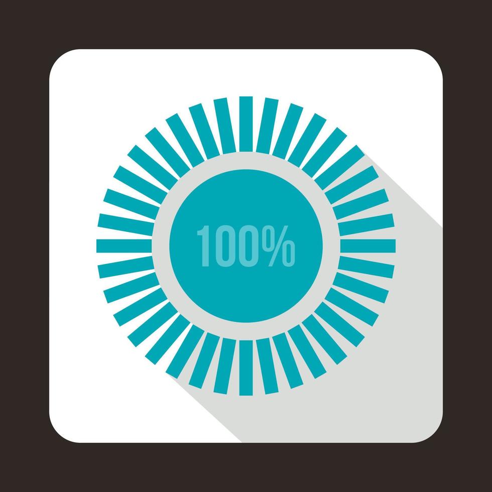 Loading circle,100 percent icon, flat style vector