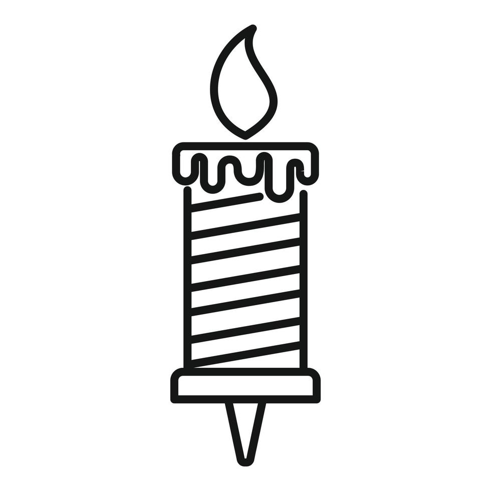 icono de llama de vela de cumpleaños, estilo de contorno vector