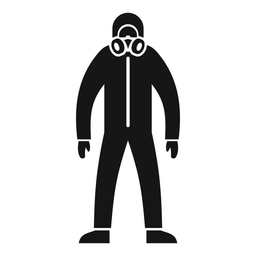 icono de traje de radiación de hombre, estilo simple vector