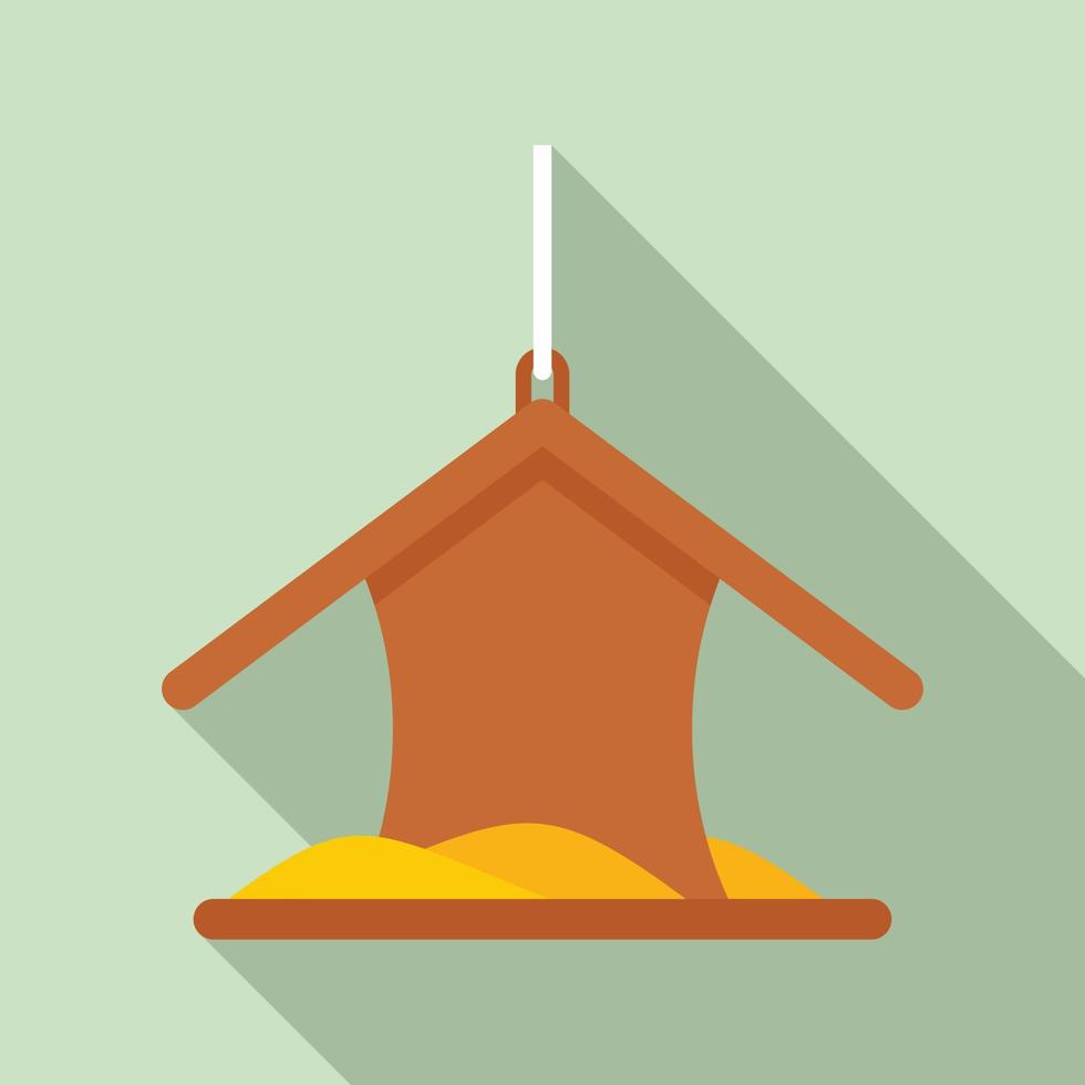 House bird feeders icon, flat style vector