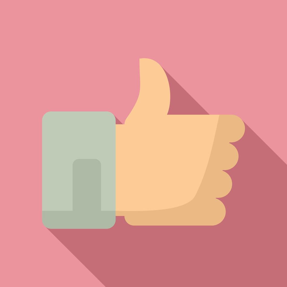 Thumb up mission icon, flat style vector