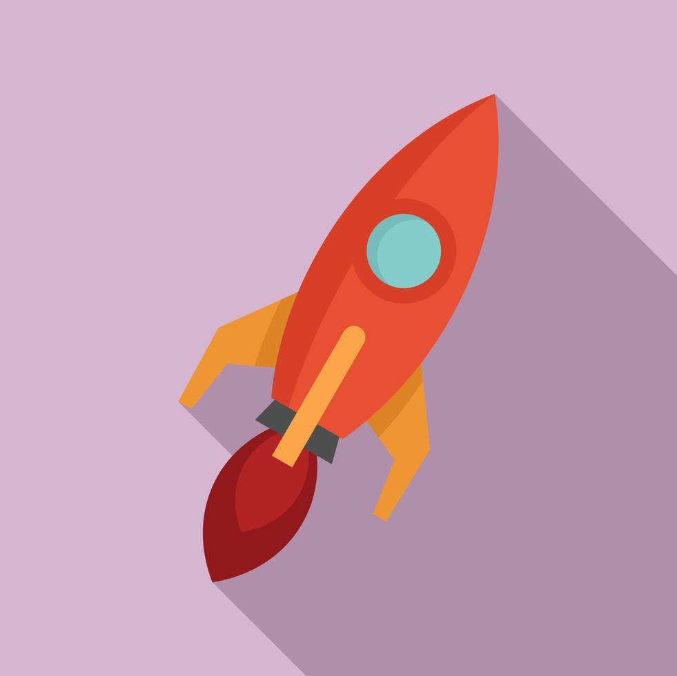 Rocket mission icon, flat style vector