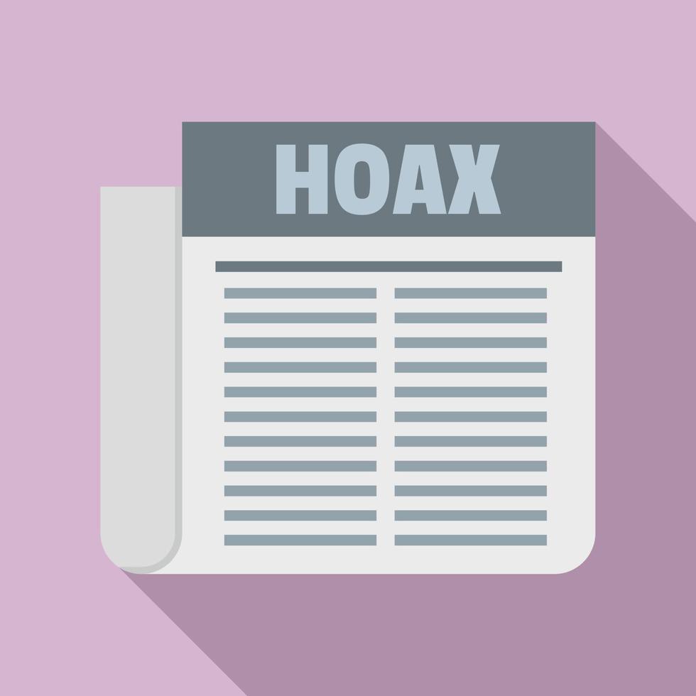 Hoax newspaper icon, flat style vector