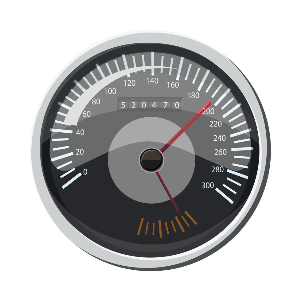 Grey speedometer icon, cartoon style vector