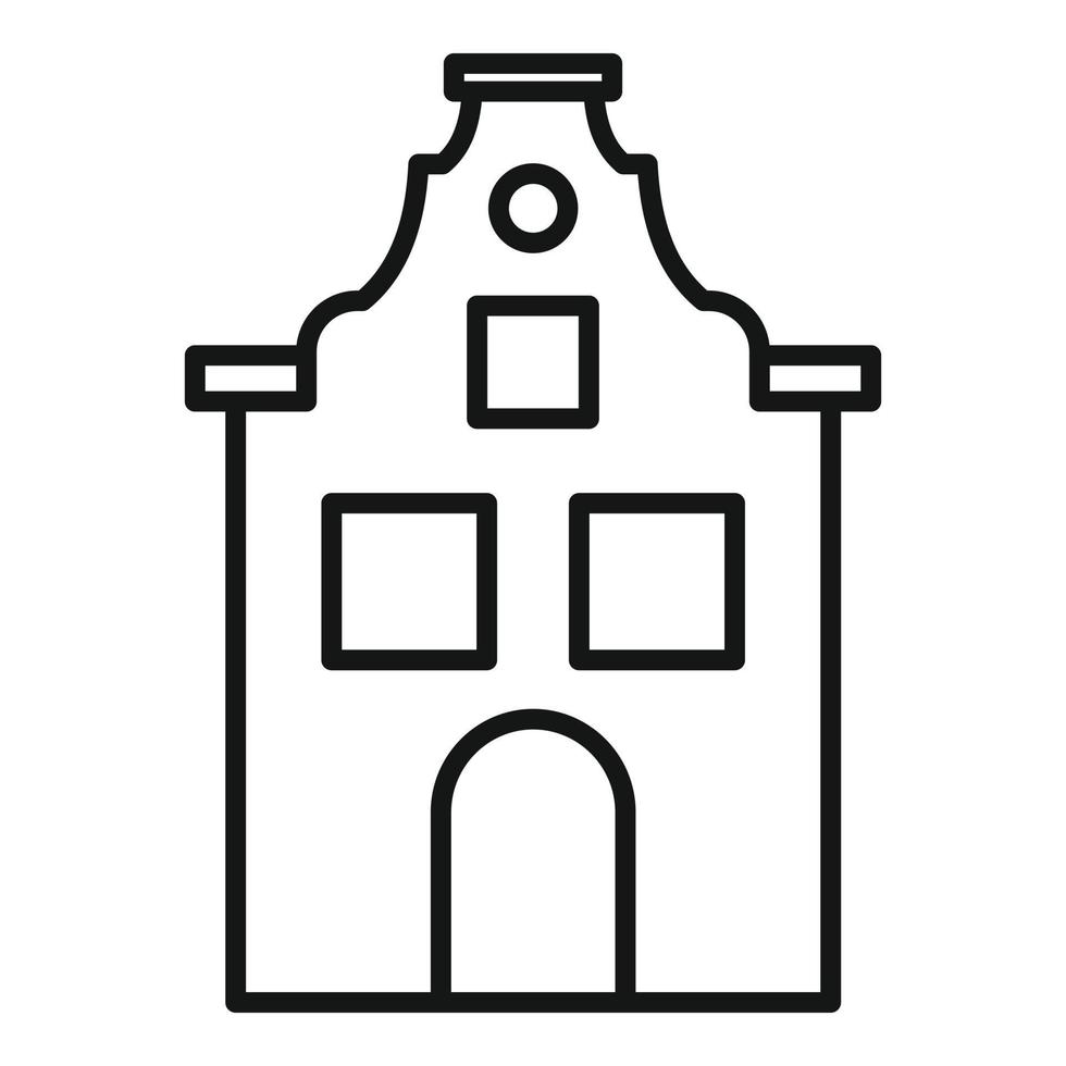 Cute riga house icon, outline style vector