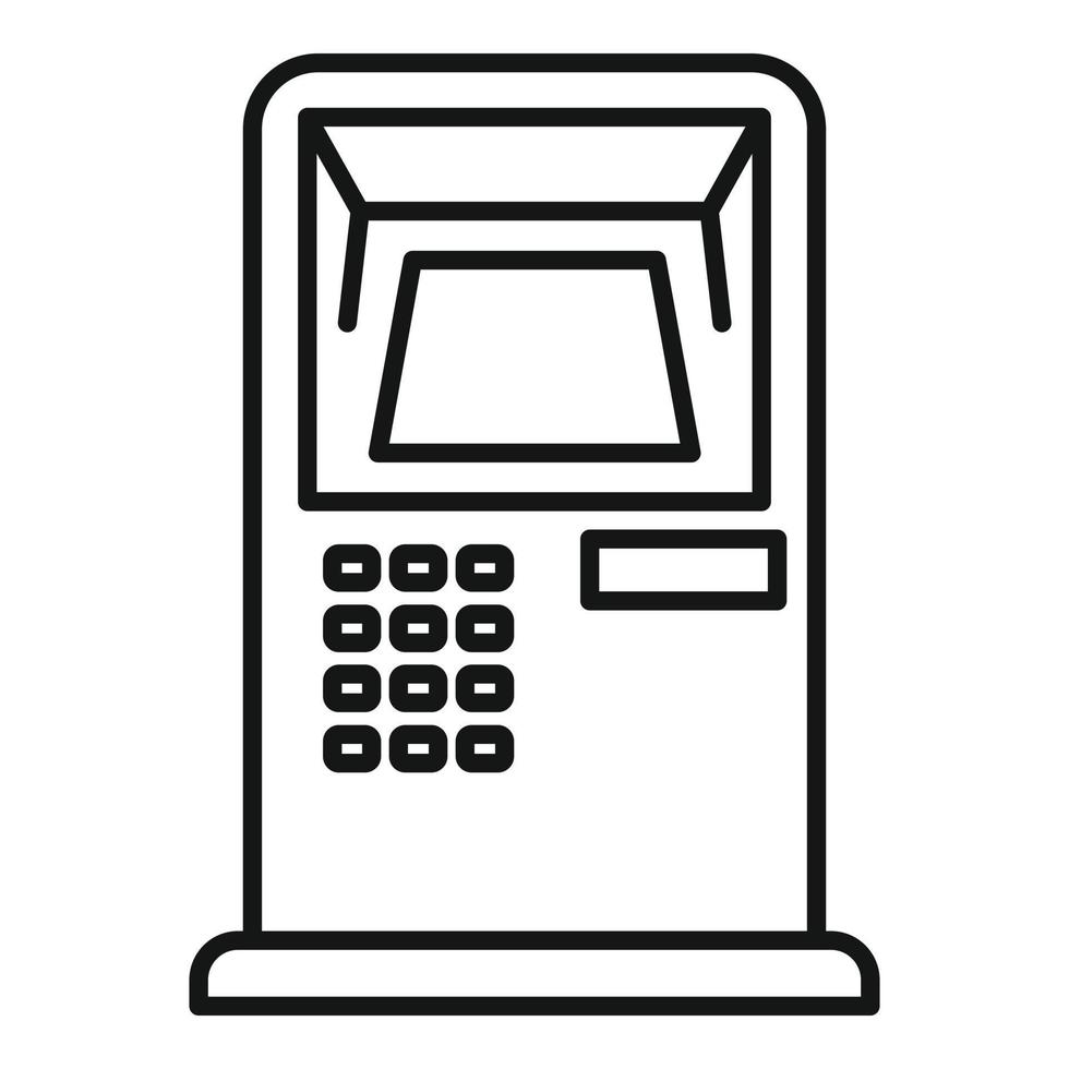 Bank card atm icon, outline style vector