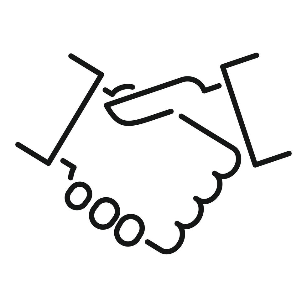 Handshake icon, outline style vector