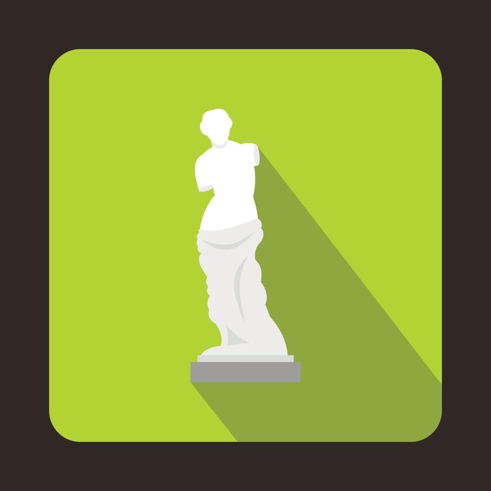 estatua de venus de milo icono, estilo plano vector