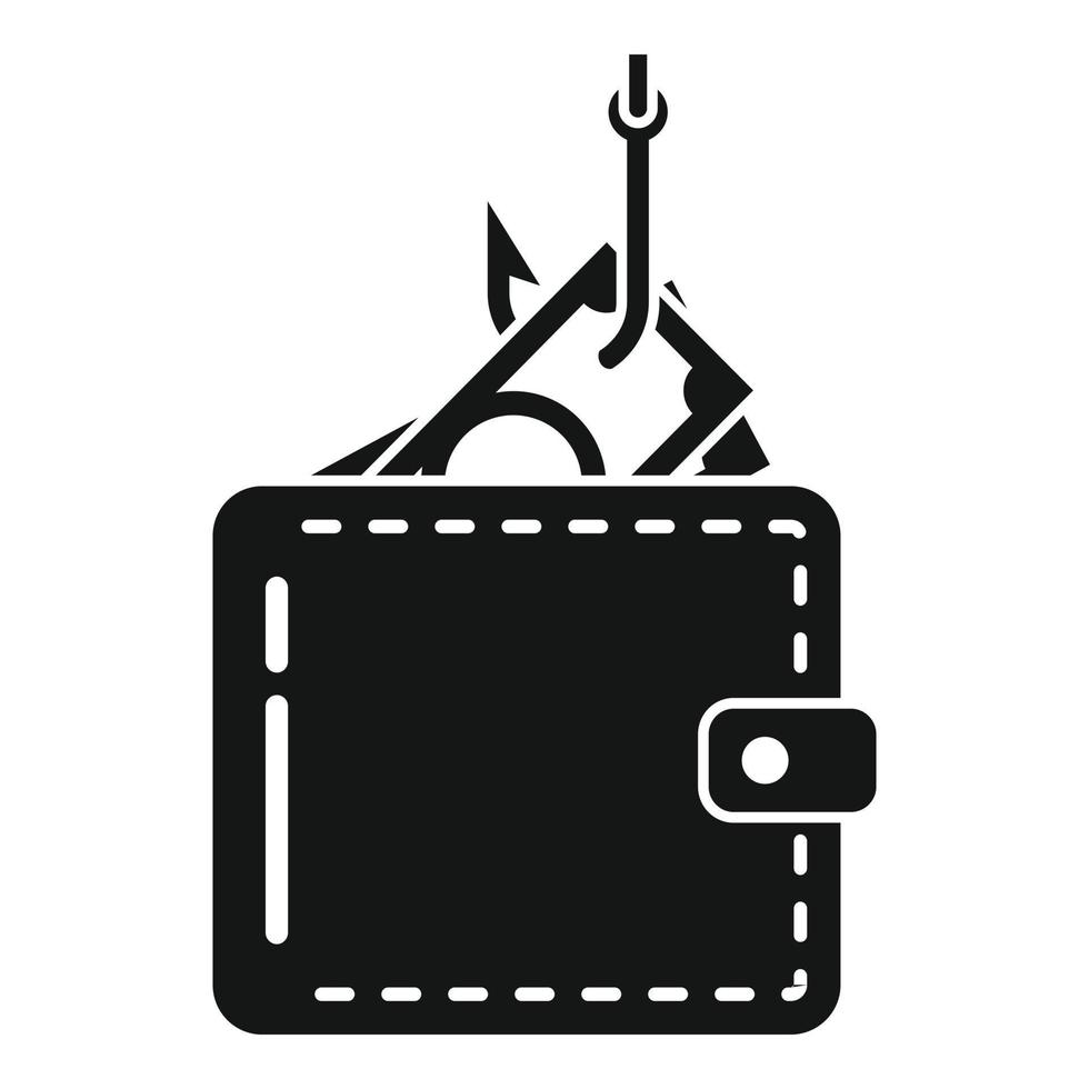 Digital wallet fraud icon, simple style vector
