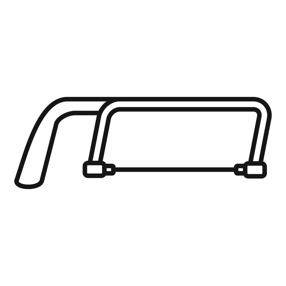 Hand hacksaw icon, outline style vector