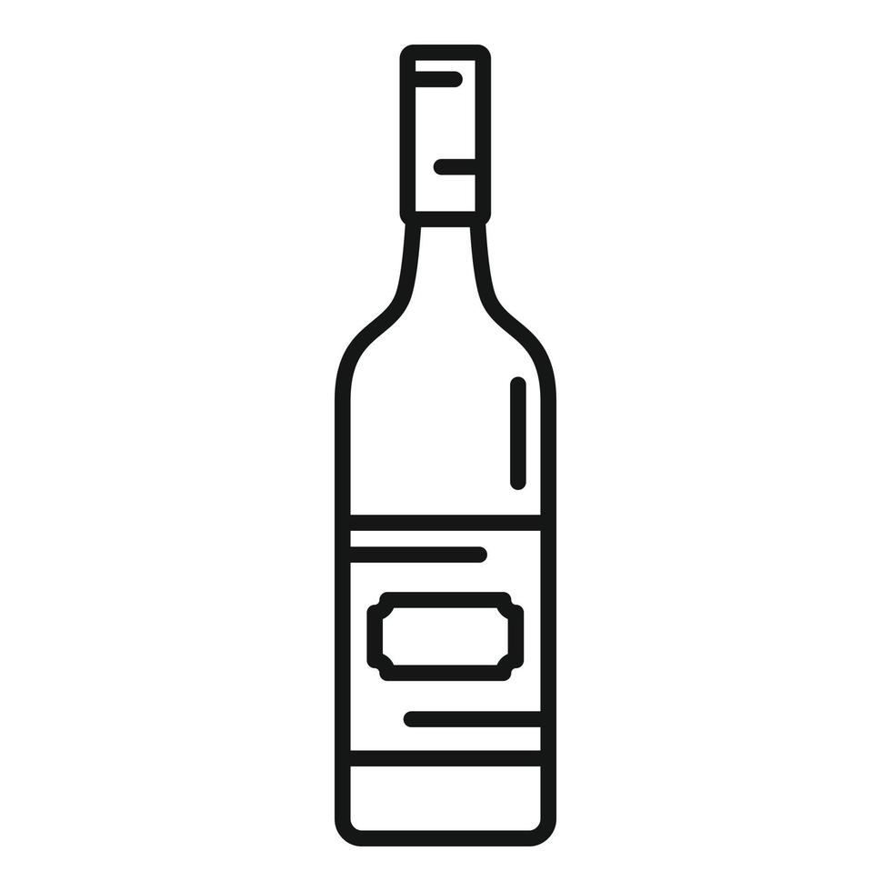 Wine bottle icon, outline style vector