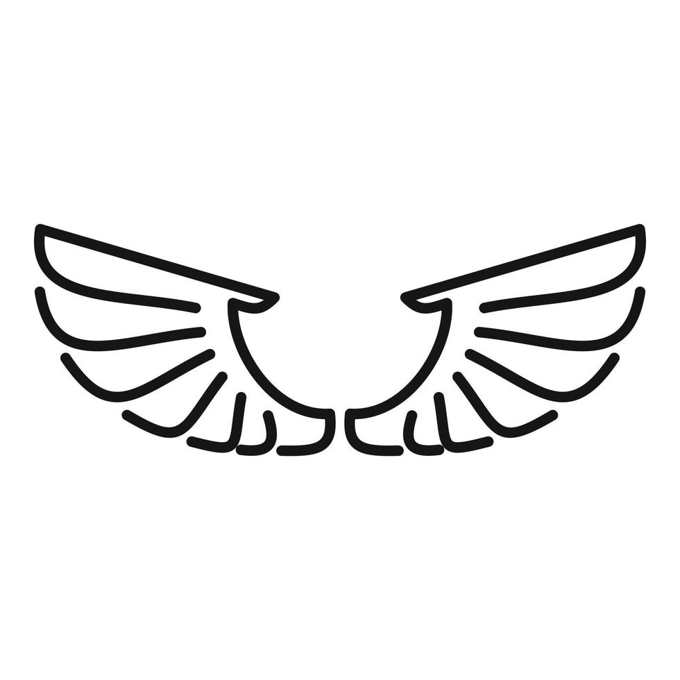 Flight wings icon, outline style vector