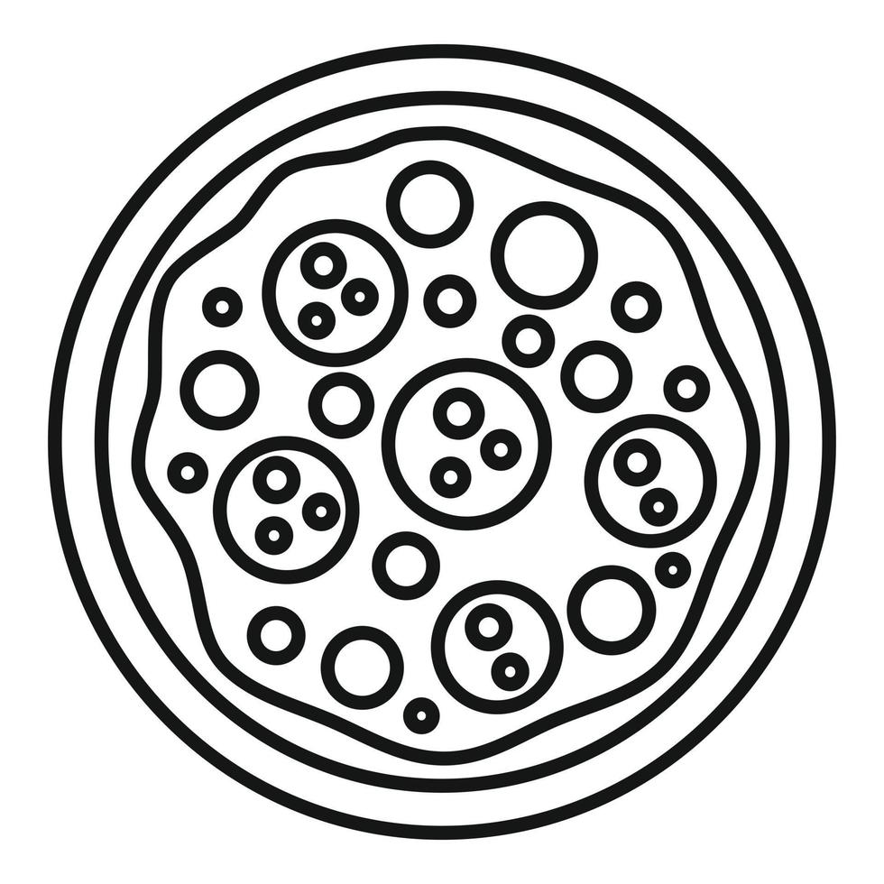 Tomato mozzarella pizza icon, outline style vector