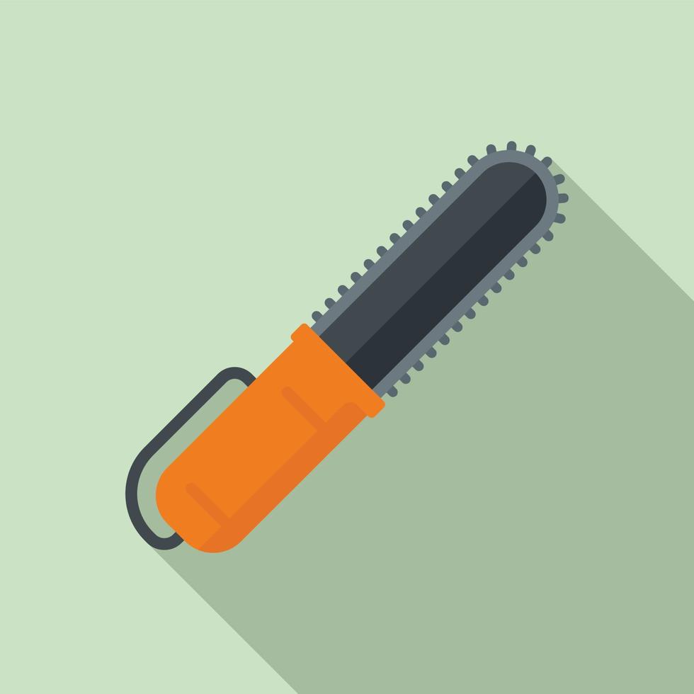 Gasoline chainsaw icon, flat style vector