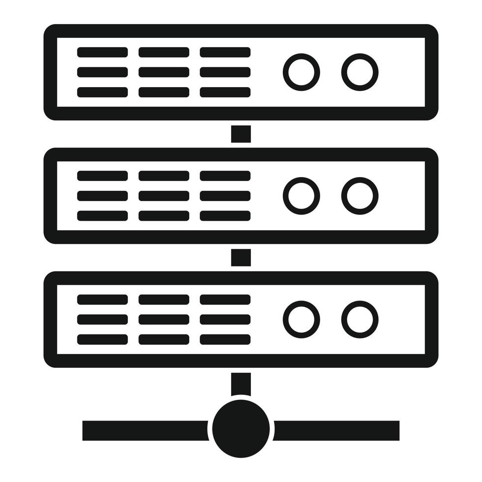 Storage data server icon, simple style vector