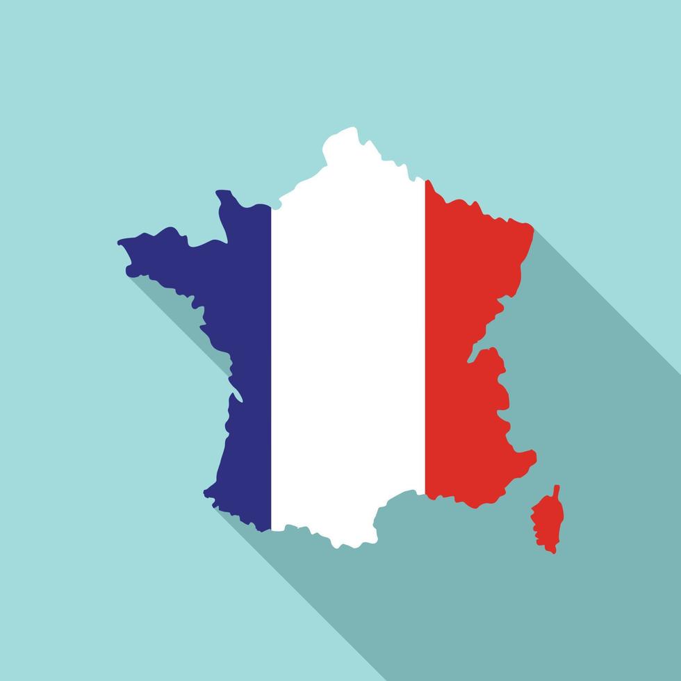 French country teritory icon, flat style vector