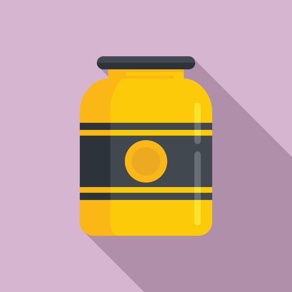 French honey jar icon, flat style vector