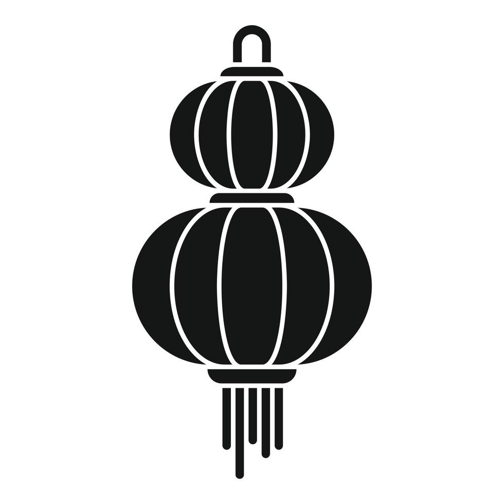 Paper chinese lantern icon, simple style vector