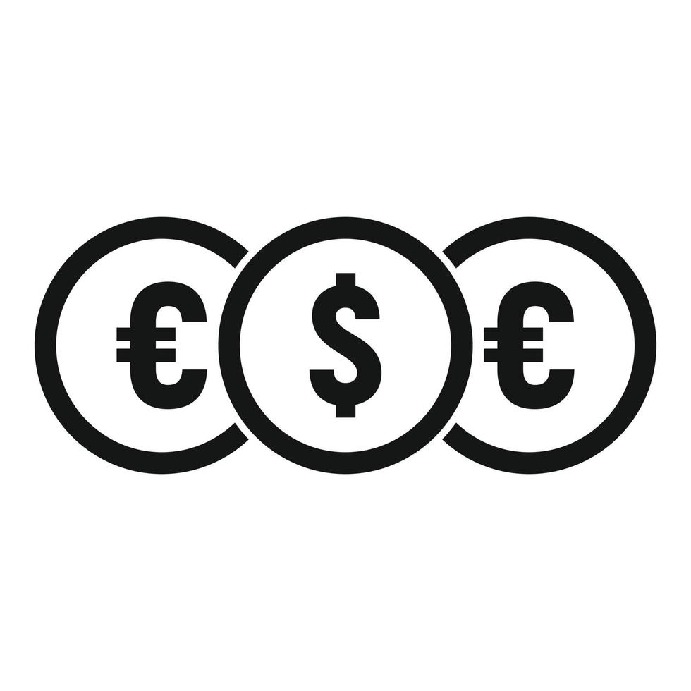 Crowdfunding money coins icon, simple style vector