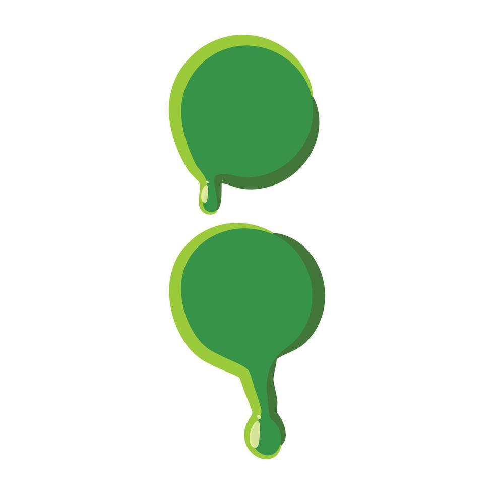 signo de puntuación colon hecho de limo verde vector