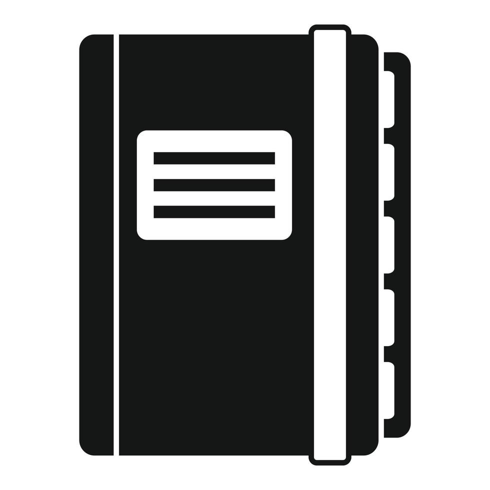 Office manager closed notebook icon, simple style vector