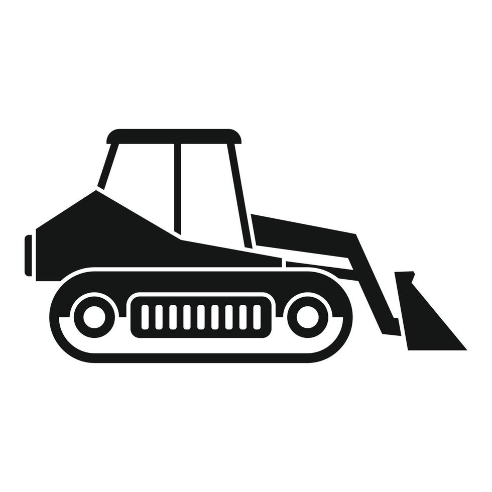 Loader bulldozer icon, simple style vector