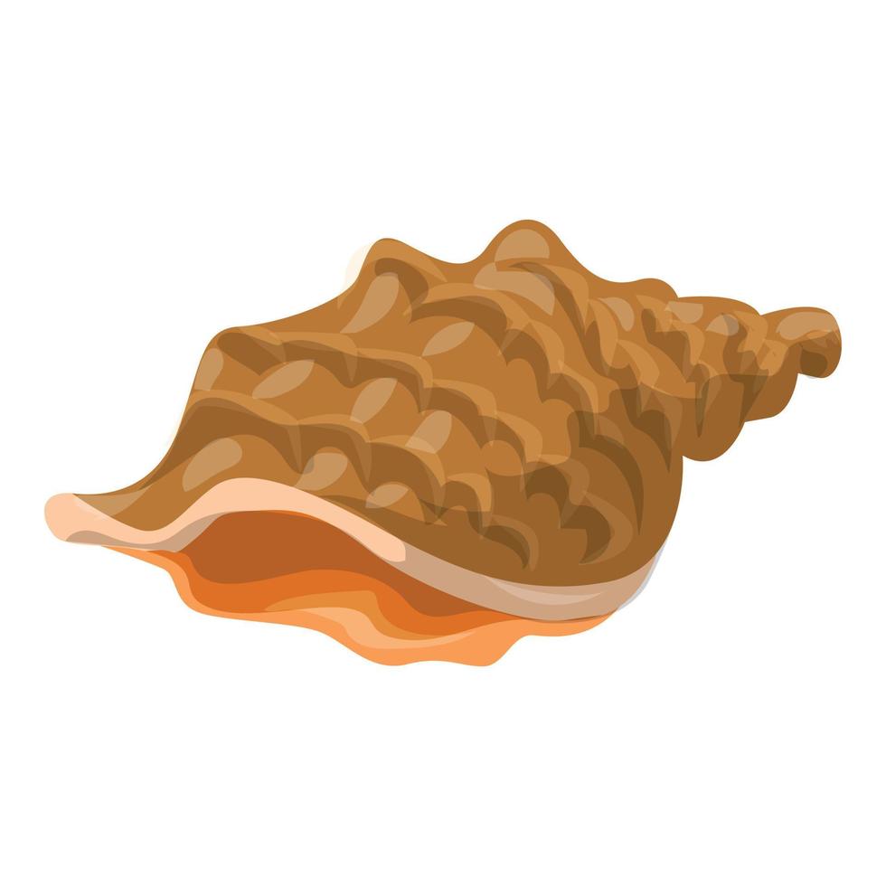 Sea shell icon, cartoon style vector
