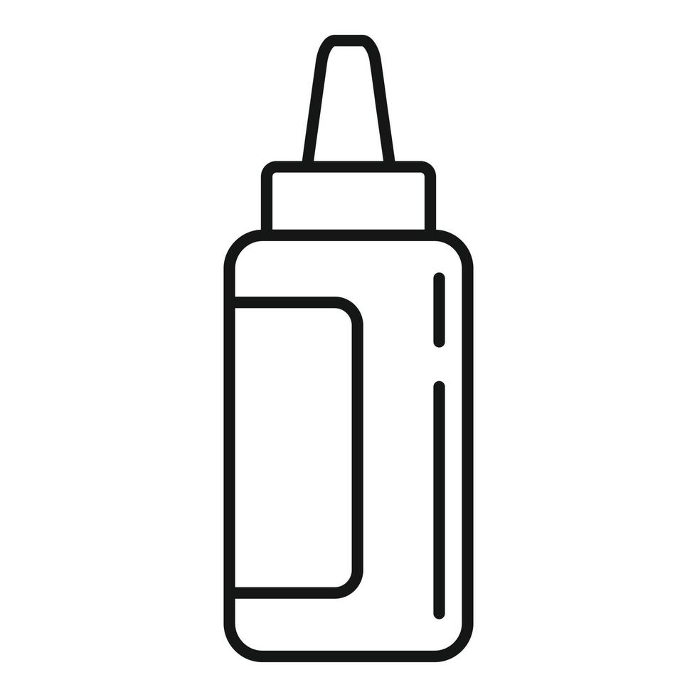 icono de botella de líquido de tatuaje, estilo de contorno vector