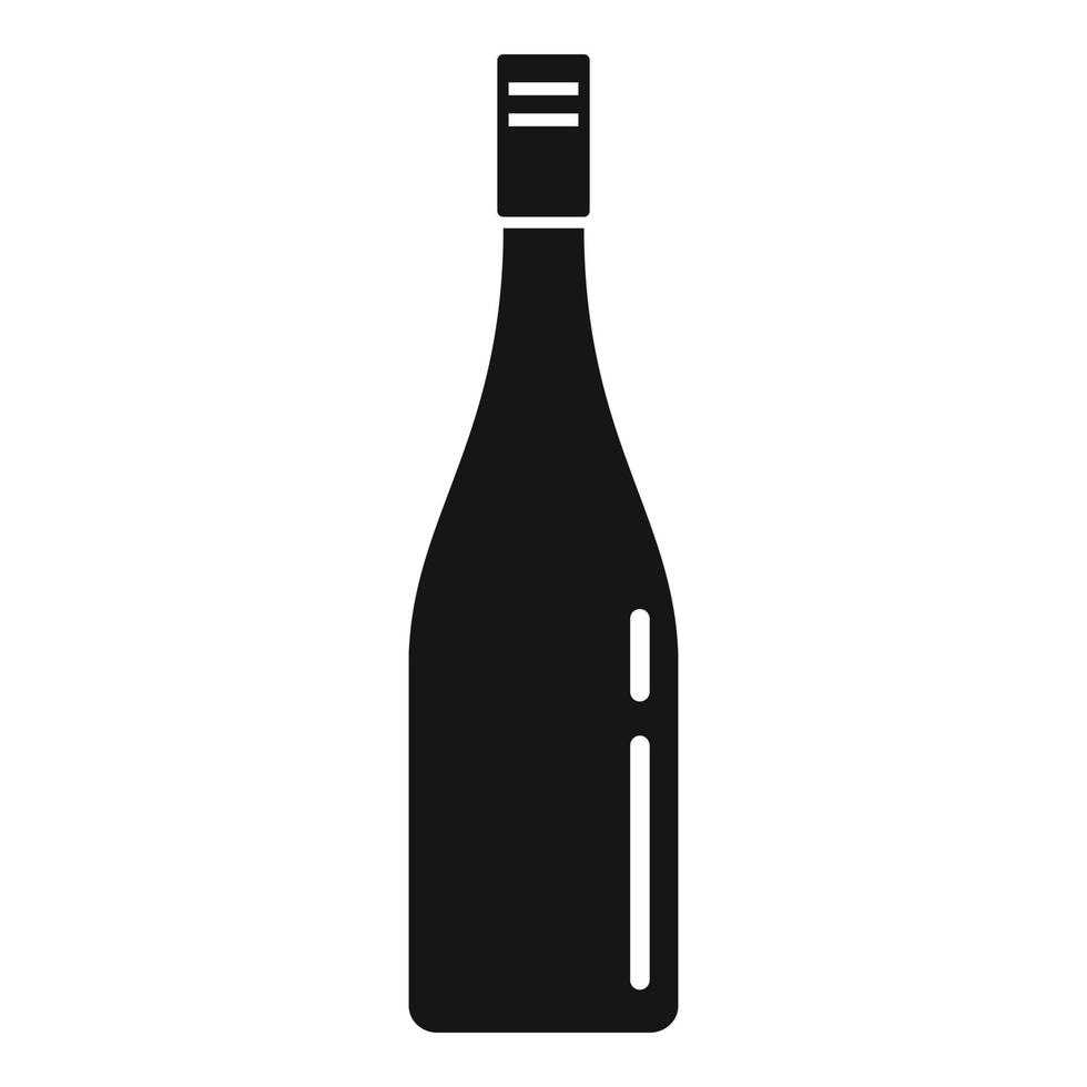 Old wine bottle icon, simple style vector