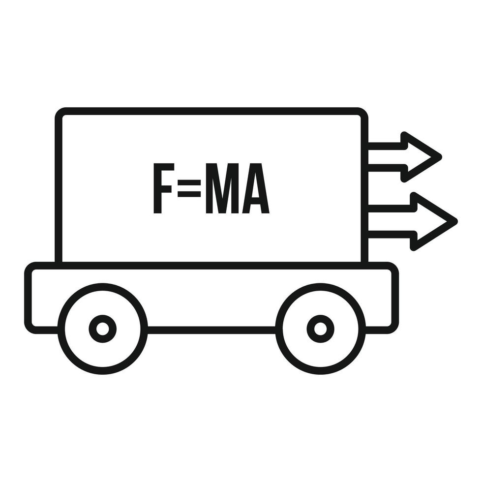 icono de fuerza de newton, estilo de esquema vector