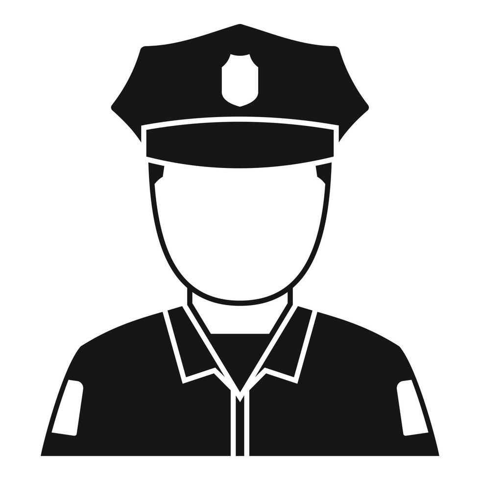 icono de policía afroamericano, estilo simple vector