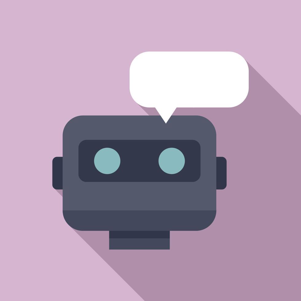 Chatbot icon, flat style vector