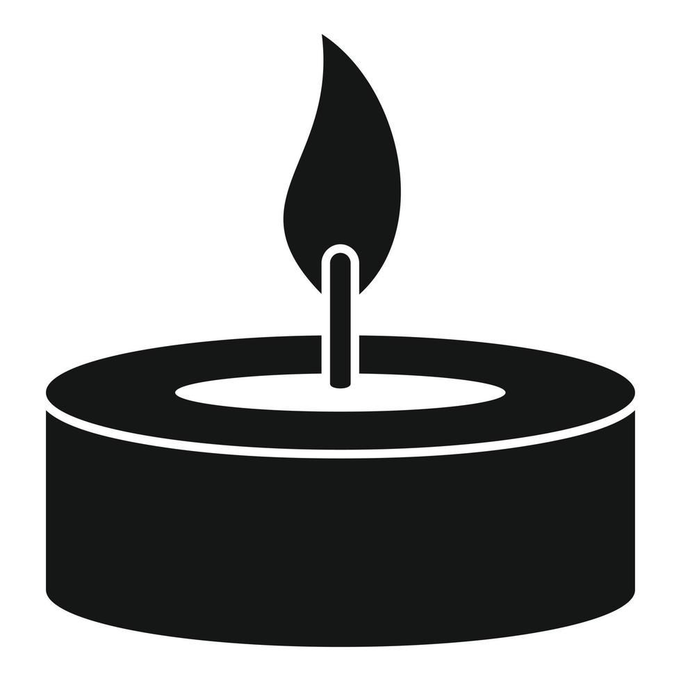 Burning candle icon, simple style vector